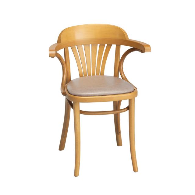 Fan Back Bentwood Armchair, Upholstered Seat