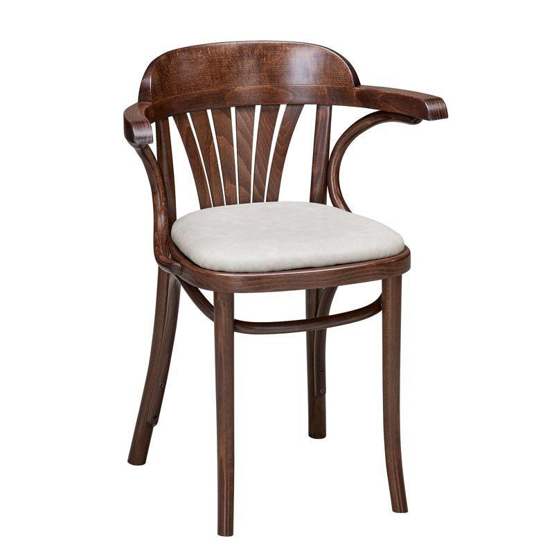 Fan Back Bentwood Armchair, Upholstered Seat