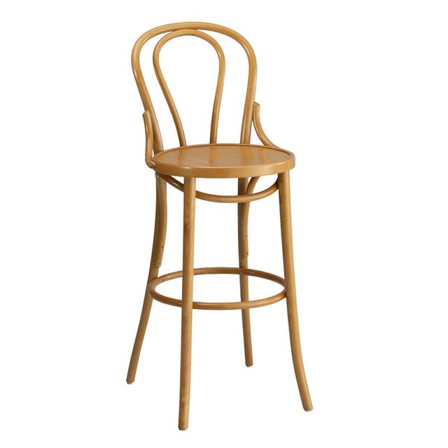 Bistro Bentwood Bar Stool, Wood Seat