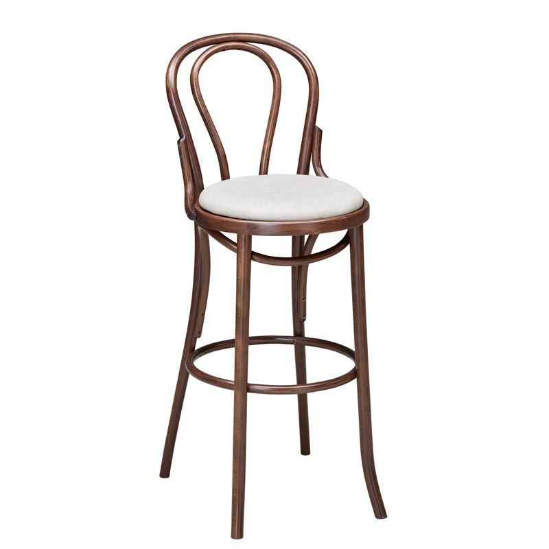 Bistro Bentwood Bar Stool, Upholstered Seat