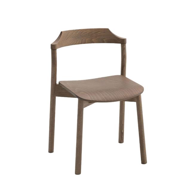 Yumi Stackable Side Chair, Wooden Seat