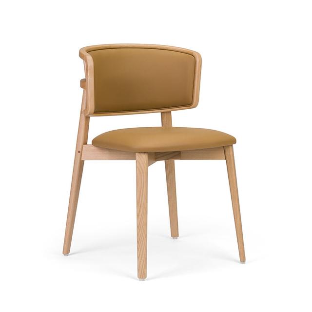 Coffee Side Chair, Upholstered Seat and Back