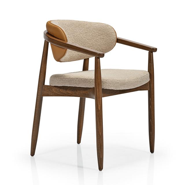 Joanne Armchair, Upholstered Exterior Back, Creased