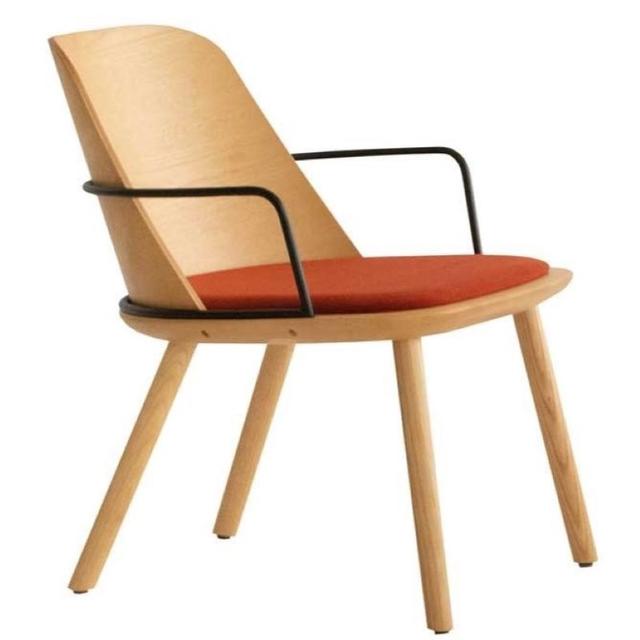 Nura Lounge Chair, Upholstered Seat