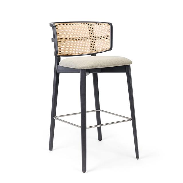 Coffee Bar Stool With Cane Back