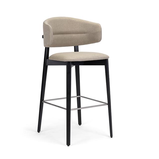 Coffee Bar Stool, Upholstered Seat and Back