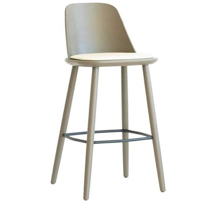 Nura Bar Stool, Upholstered Seat
