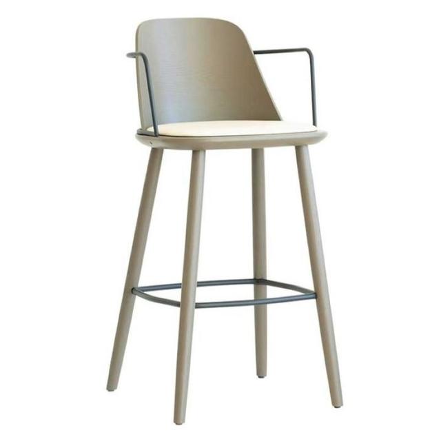 Nura Bar Stool With Arms and Upholstered Seat