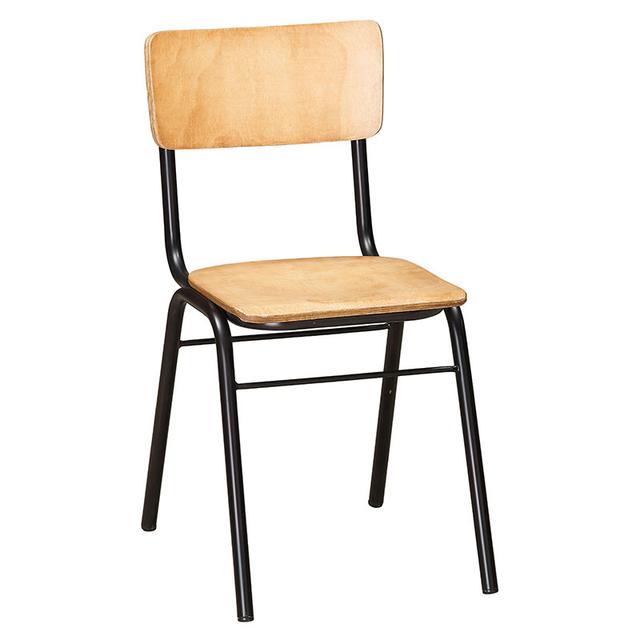 School Stackable Side Chair, Black