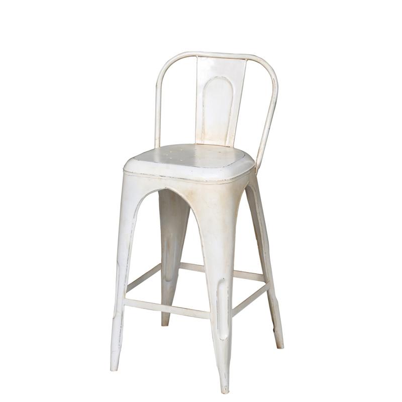 French cafe bar stool distressed white - ATFUVF157A