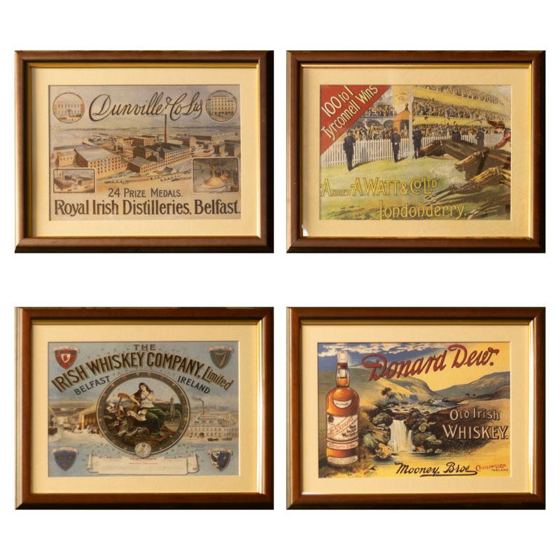 Set of 4 framed Irish Whiskey prints