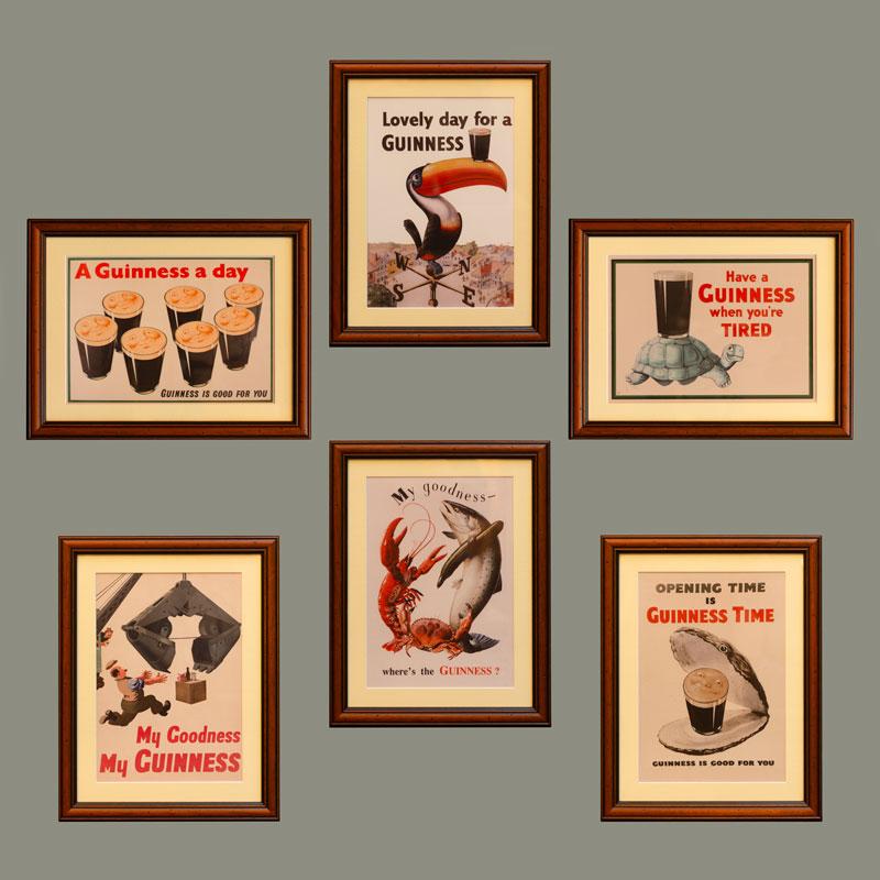 Set of 6 Guinness Prints (L)