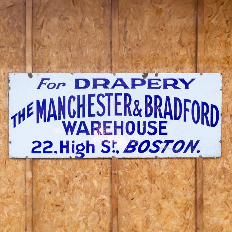 Drapery Warehouse Enamel Sign
