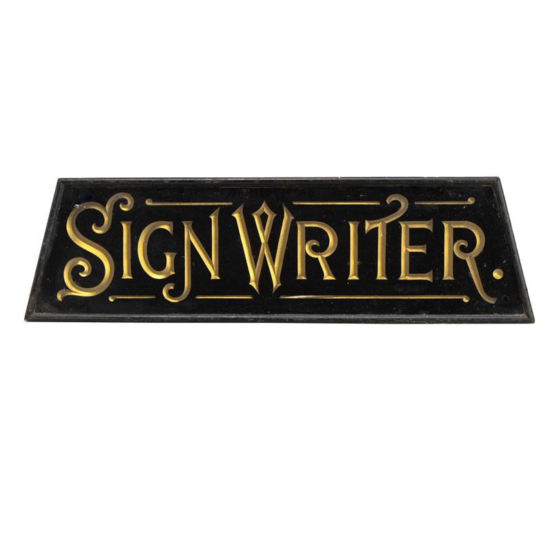 Incised Signwriter glazed sign. 