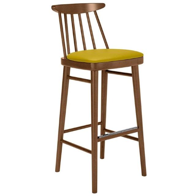 Bamba Bar Stool, Stick Back, Upholstered Seat 