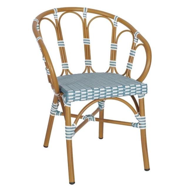 Bordeaux Stackable Armchair, Blue & White