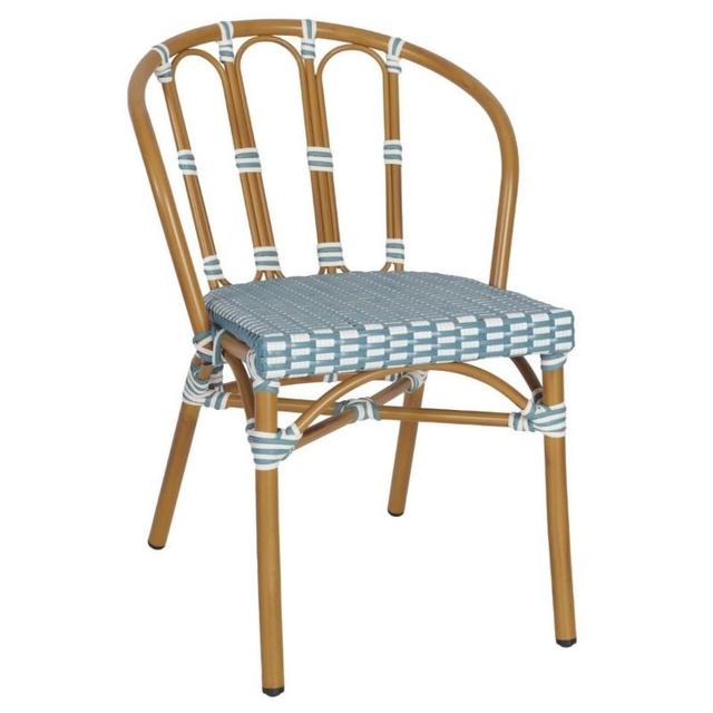Bordeaux Side Chair, Blue & White 