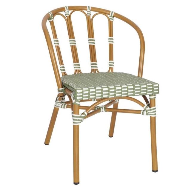 Bordeaux Side Chair, Green & White 