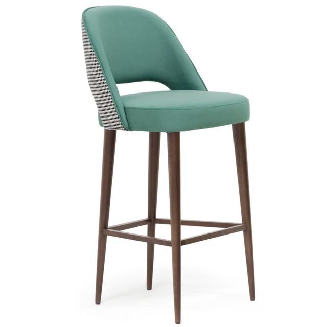 Amelia Bar Stool, Wooden Legs 