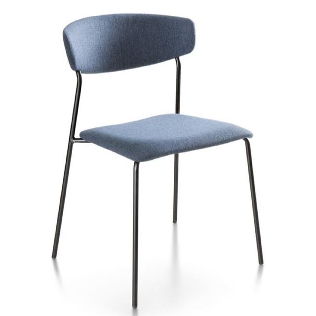 Wolfgang Stackable Side Chair, Metal Legs