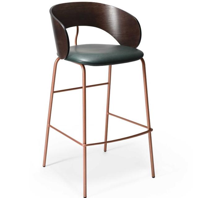 Carl Bar Stool, Upholstered Seat