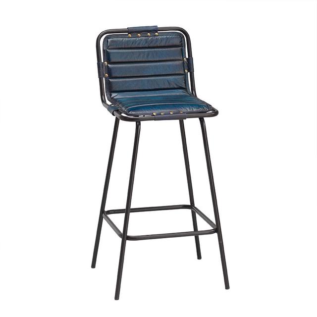 Delta Bar Stool in Vintage Blue Leather