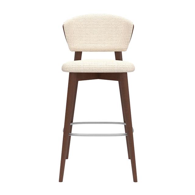 Stella Bar Stool, Upholstered Seat, Inner Back