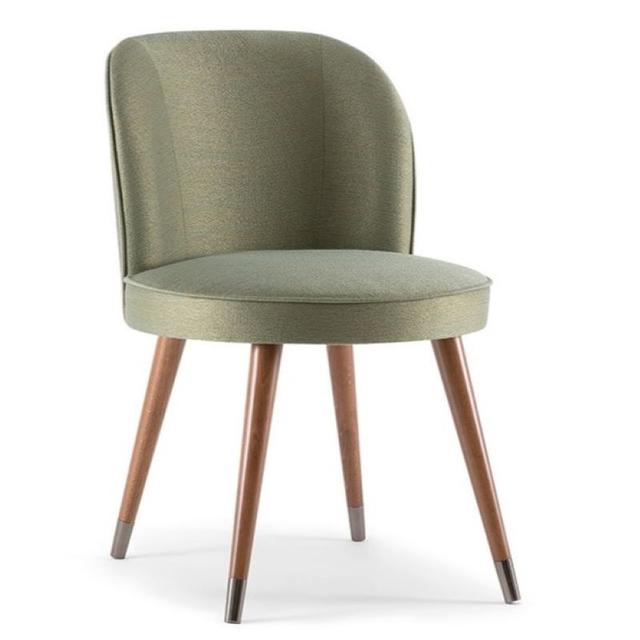 Candy Side Chair, Wood Legs, Metal Caps