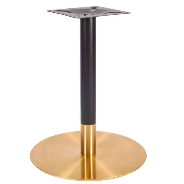 Zeus Large Round Table Base - Vintage Brass and Black