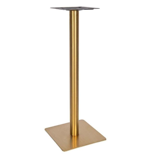 Zeus Large Square Poseur Table Base - Vintage Brass