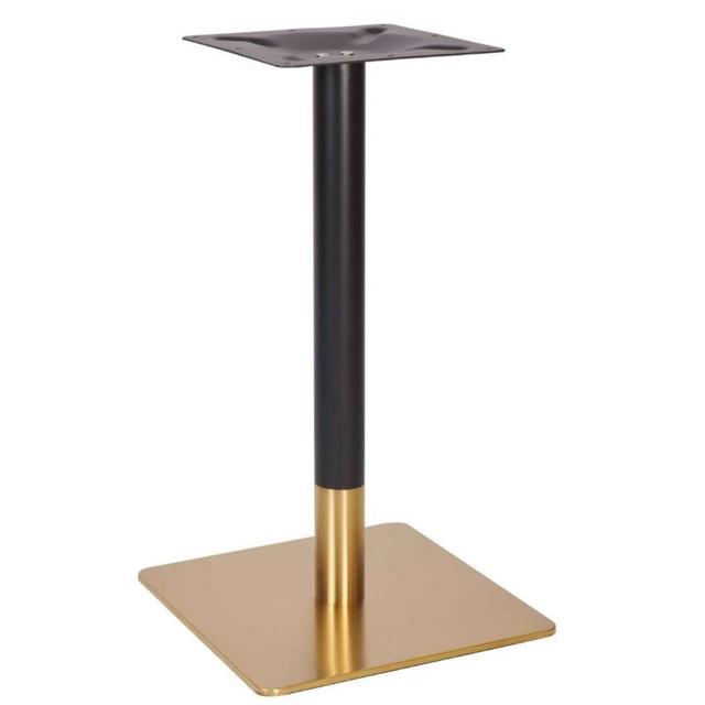 Zeus Small Square Table Base - Vintage Brass and Black