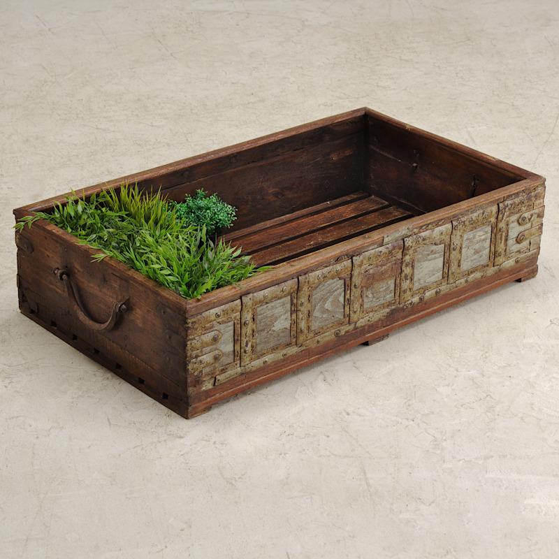 Iron and Teak Crate