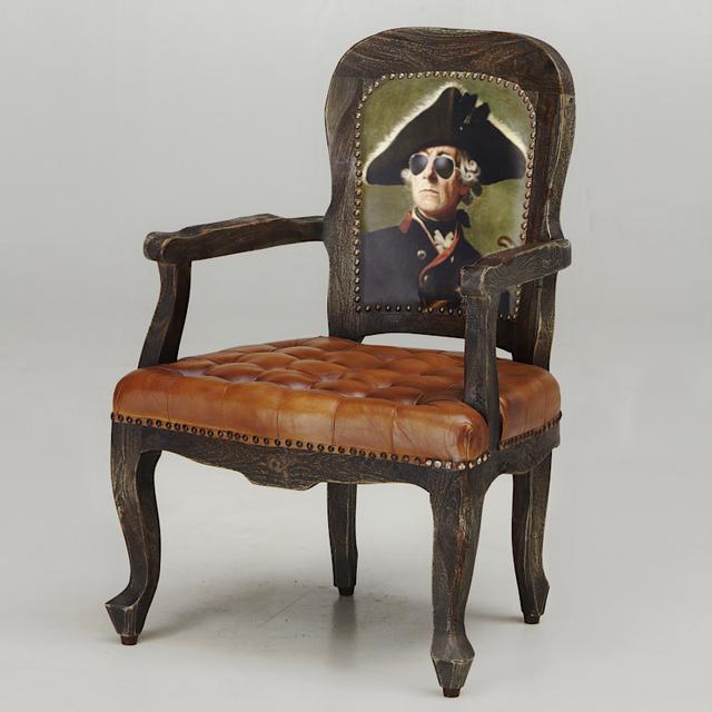 Print armchair - square back