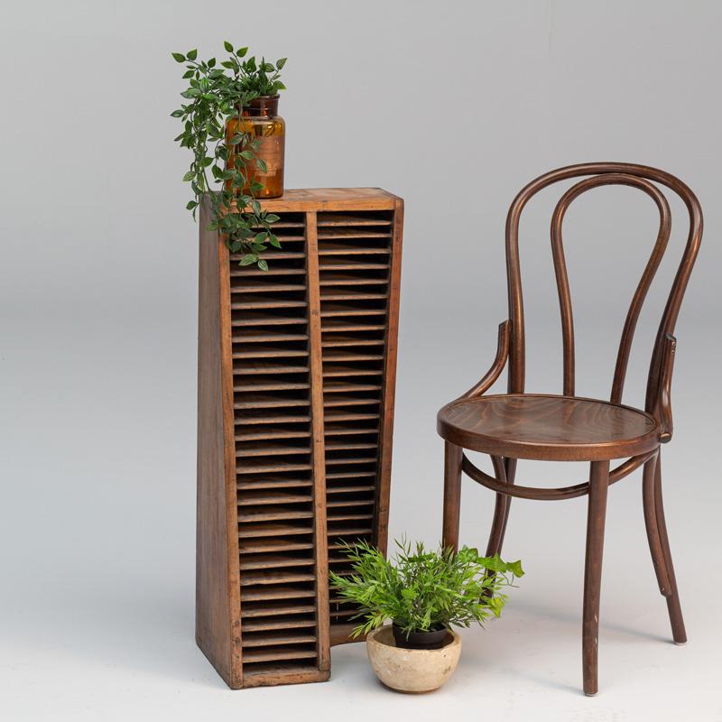 Post room rack with scale.