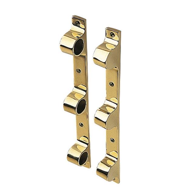 Brass treble push bar brackets 25mm