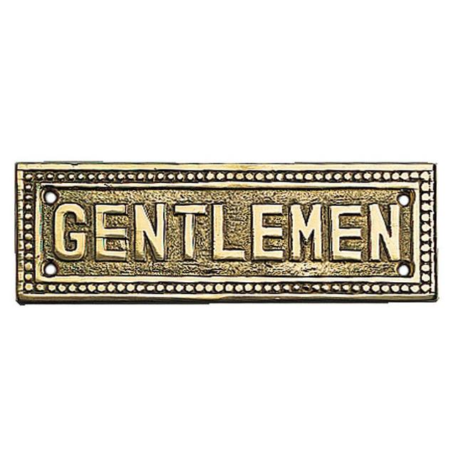 Brass gentlemen sign