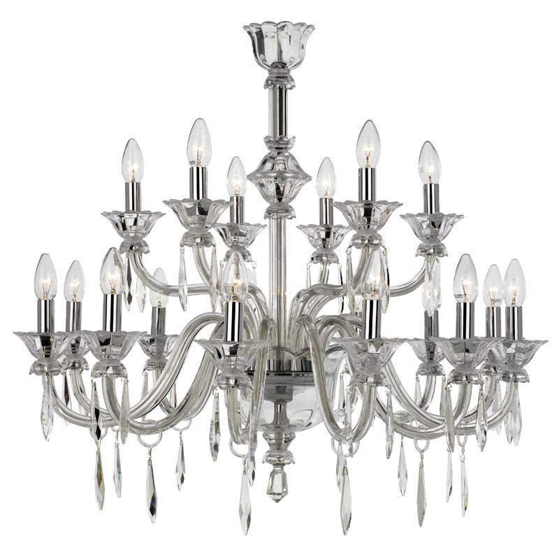 ATLGCRP21 - Crystal eighteen arm chandelier with crystal drops