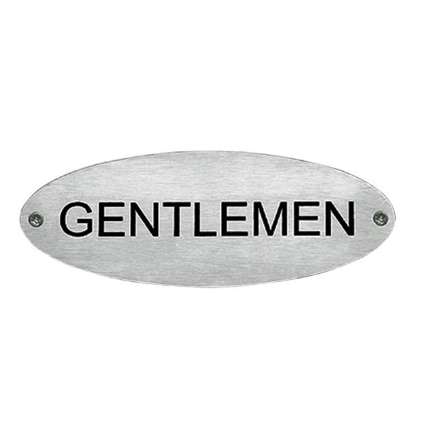 Stainless steel gentlemen sign