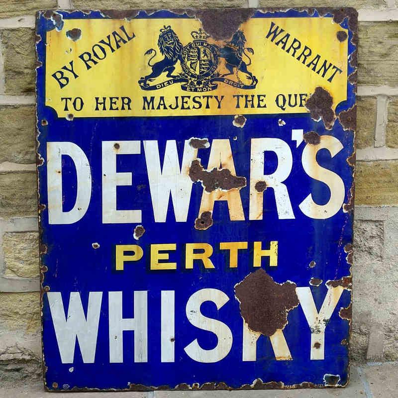 Vintage enamel Whisky sign Image 1