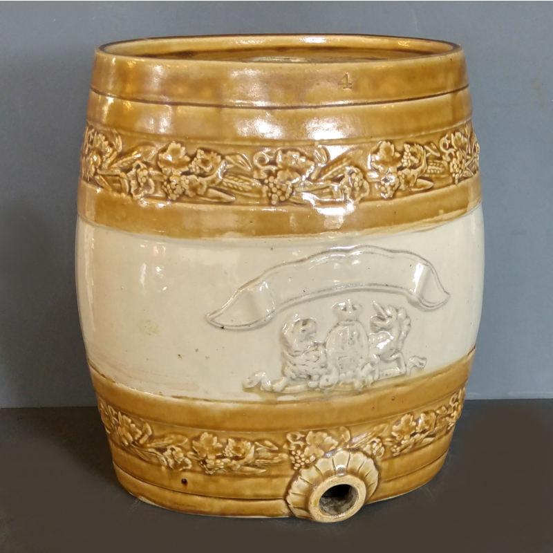 Victorian ceramic spirit barrel Image 1
