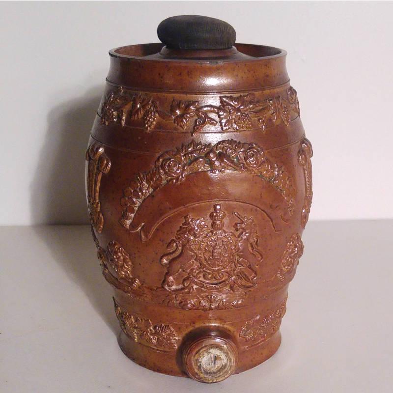 Decorative Victorian stoneware spirit barrel Image 1
