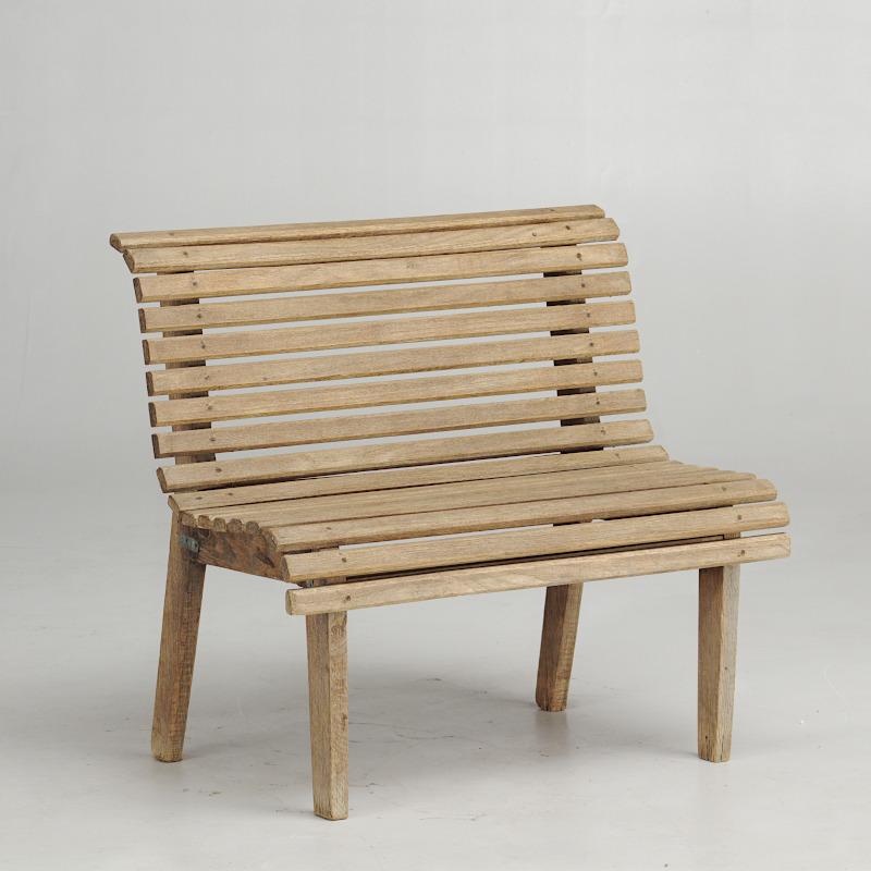 Wooden slatted bench Image 1
