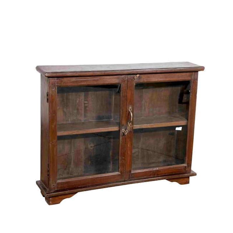 Glazed Wooden Display Cabinet Image 1