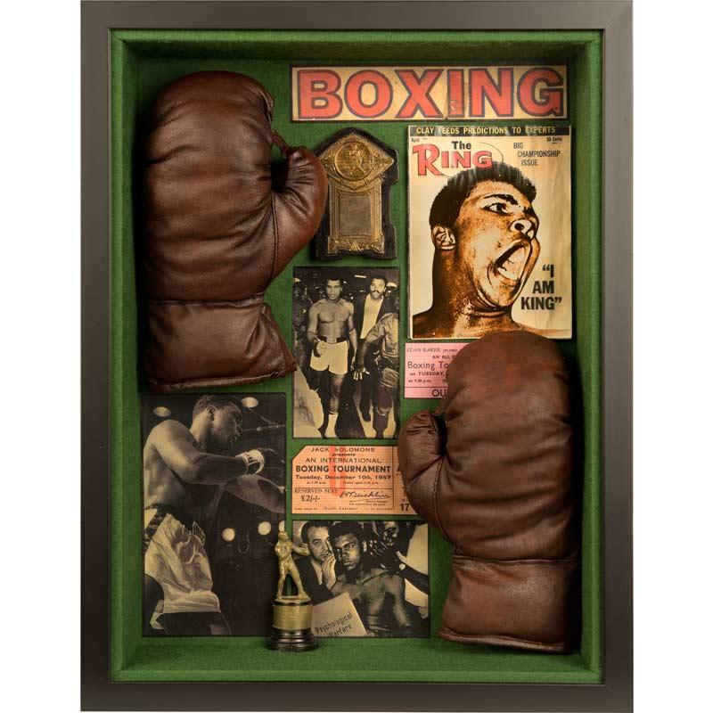 Boxing memorabilia shadow box
