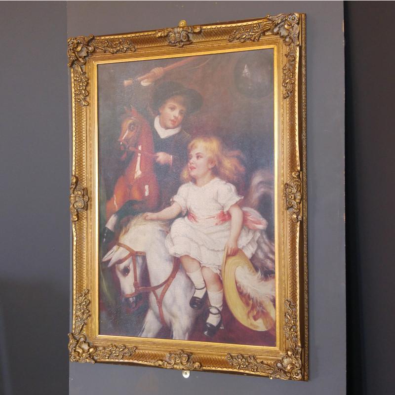 Rococo style gilt framed print Image 1