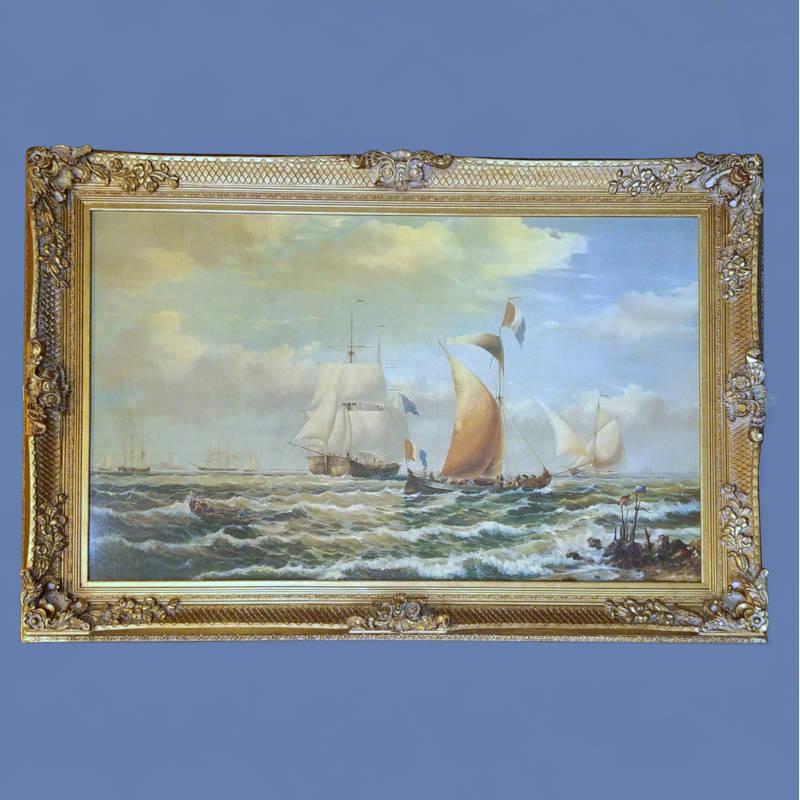 Gilt framed ships print Image 1