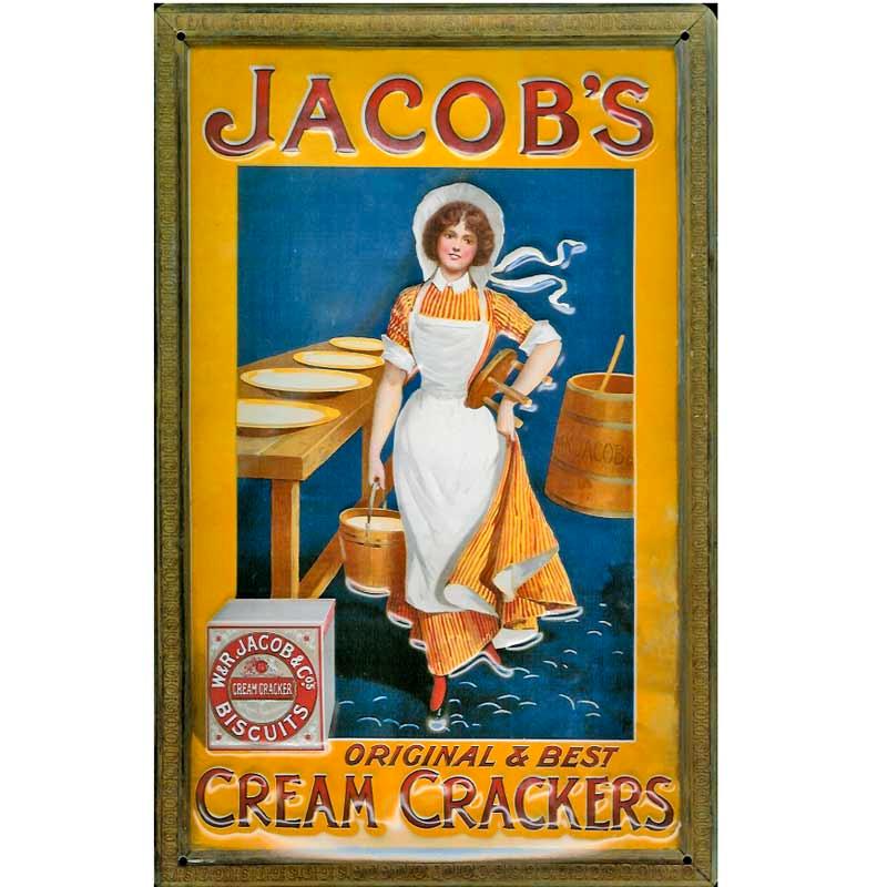 Jacob's cream crackers metal advertising sign