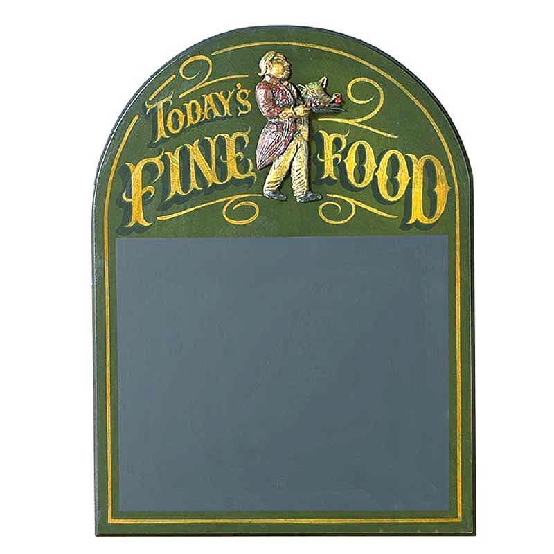 Today's fine food chalkboard in timber - small