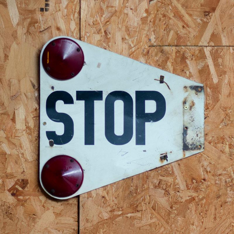 US Stop sign with light