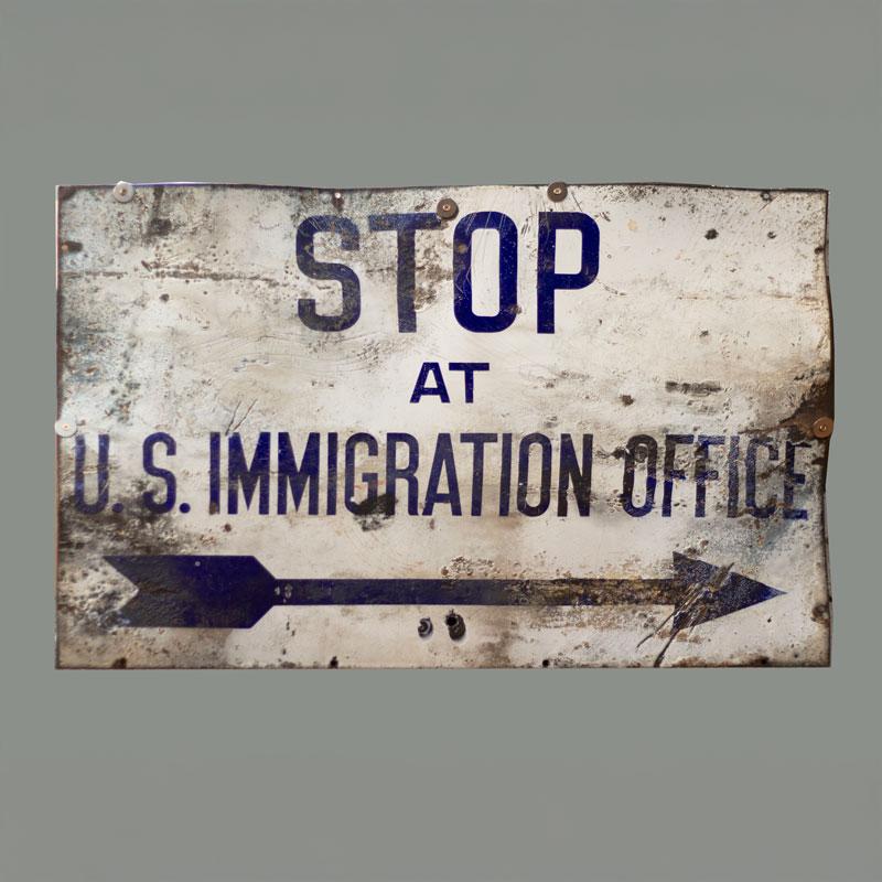 Immigration office sign